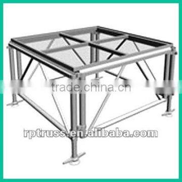 RP aluminum clear tempered glass decoration wedding stage
