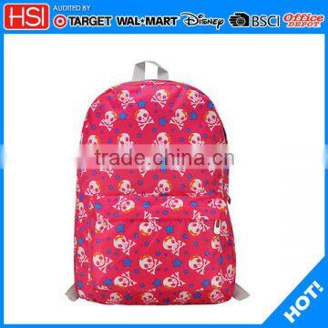 stationery wholesale polyester printing skull school bag