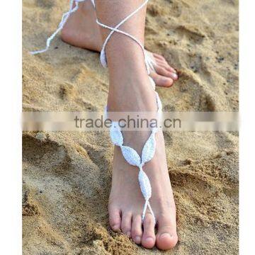 Hot Sale dancing leg Beach Wear Bridal handmade crochet barefoot sandals Ankle Bracelet Jewellery