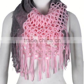 Women's Pashmina Blend Chunky Ribbed Knit Winter Infinity Circle Scarf Cowl Knited Scarf photo-6