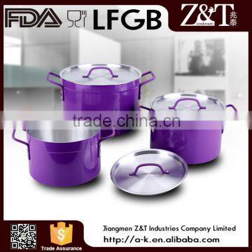 Purple aluminum health cookware / cooking pot