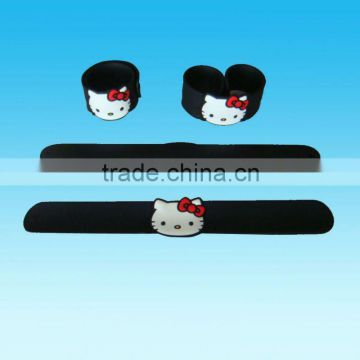 3D Kitty wristband adjustable silicone band slap band bracelet say Hello