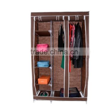 2 door folding non-woven fabirc steel metal wardrobe