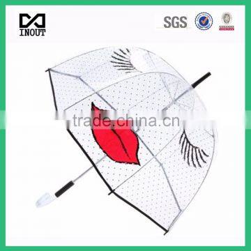 Cheap Target price dome OEM ODM customized logo print Transparent Umbrella