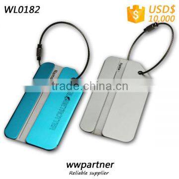 Custom Aluminum Luggage Tag Wholesale with a Metal Cord                        
                                                Quality Choice