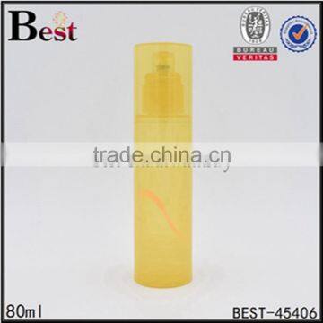 80ml 100ml 120ml yellow empty plastic cosmetic foam pump bottle