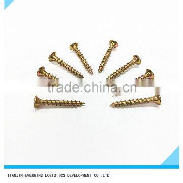 High quality Screws Countersund Head Brass plated screws Phillips head Coarse thread Drywall screws