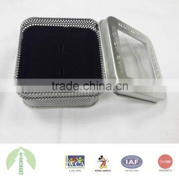 tin box with sponge,tin box with window,square mesh tin box