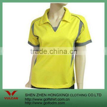 yellow short sleeves women polo shirt