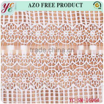 White stripe contracted personality pattern design chemical lace embroidery fabric