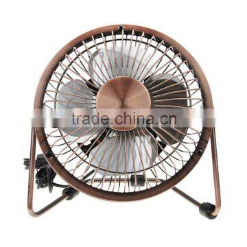 Vintage Retro 4/6 Inch 360 degree Bronze Metal USB Cooling PC Laptop Desktop Portable Desk Mini Fan