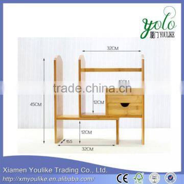 Mobile Rotating Design Desk Organizer Bamboo Office Desk Organizer Book Rack With Drawers photo-6