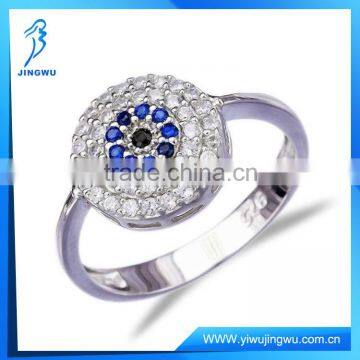 High Quality CZ Silver 925 Turkish Blue Evil Eye Ring