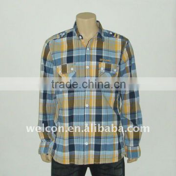 new oem odm 100% cotton style plaid popular men's casual shirt