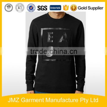 100 % cotton sweatshirt china making black crewneck sweatshirt sweatshirt with black chest print