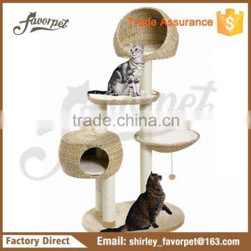 high quality best sellling natural handmade banana leaf big indoor cat tree