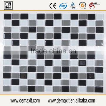 M17 Black Mix grey and white Glass Mosaic Tile for indoor wall