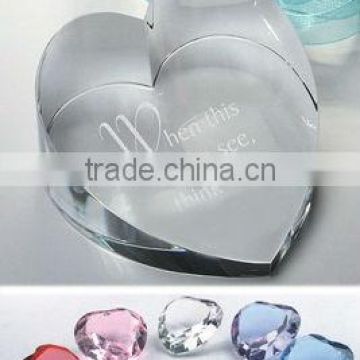 clear crystal heart gifts for wedding gifts