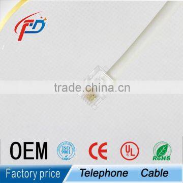 factory directly sale High quality copper conductor rj11 patch cord telephone jumper cable