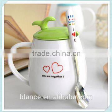 Ceramic Spear Design Mug With Leaf Lid photo-2