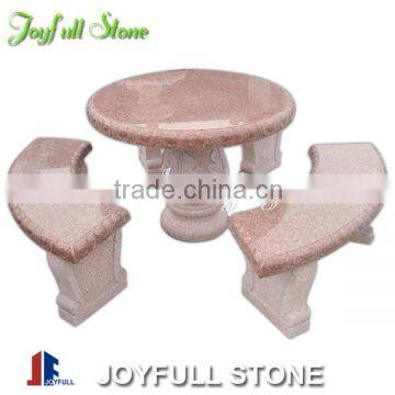 Red Granite Table Set, granite outdoor stone table and chair