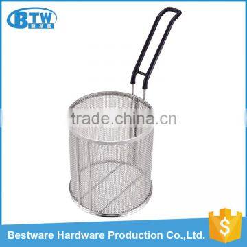 2016 OEM&ODM Accept Stainless Steel PVC Handle Polished Treatment Round French Fries Baskets photo-3