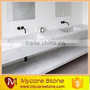 Bianco Carrara Marble Rectangular Vessel Sink