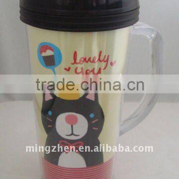 plastic double wall auto mug MZ-PS036B