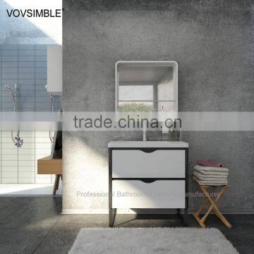Chinese factory luxury bathroom vanities with soild wood legs