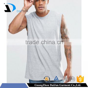 Daijun OEM 2016 new design 100%cotton sleeveless in plain custom 180g grey cotton wholesale bulk tank top