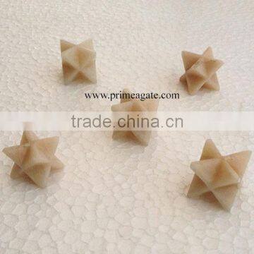 Cream Moonstone Merkaba stars