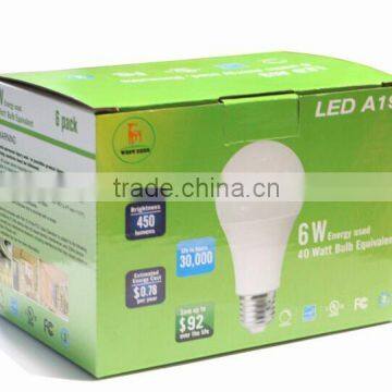 E26 screwed 6w A19 ul approved led light bulbs made in china