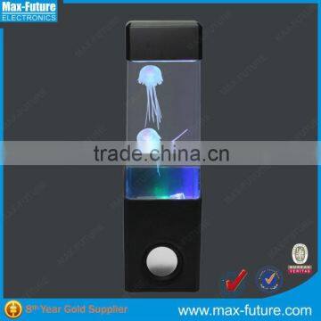 Mini Aquarium Colorful LED Dancing Water Speaker With Jellyfish Swiming in the Tank F-1218 J photo-6