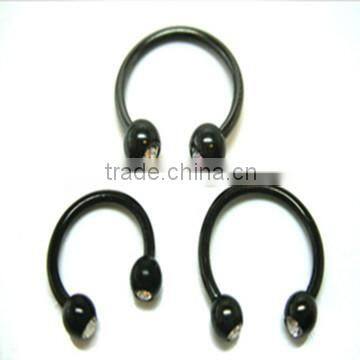 New arrival !Horse Shoe Titanium Anodized Gem Ball body piercing jewelry