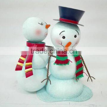 High Quality Metal Snowman Sculpture For Holiday Decor