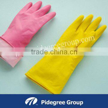 Cheap and High Quality flock lined latex household gloves / household rubber gloves