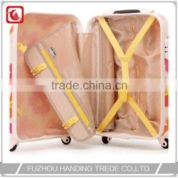4 Wheel Flower Print Trolley Suitcase , Bright Color Travel Luggage photo-4
