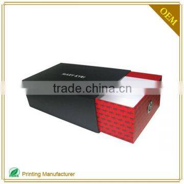 Shine Custom Shoe Box With Drawer Wholesale Red Black With Logo Print