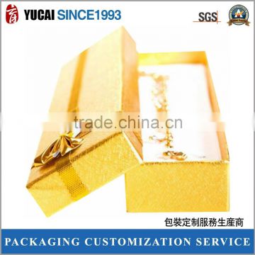 Golden color gift paper box for jewelry packing