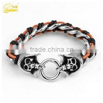 trending hot products wholesale skull jewelry bracelet leather wristbands