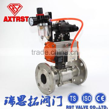 Three Pieces Flange Pneumatic Ball Valve