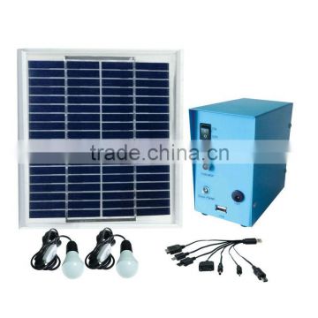 5W solar light kit with 12V/4AH battery 2 lamps for 6 hours with USB charge mobile