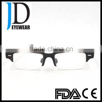 whole black buffalo horn optical glasses semi frame metal strip buffalo horn optical frame