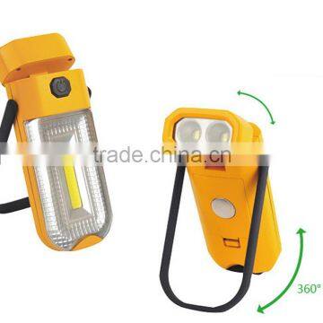 2016 New Magentic 3W COB Working Light With Internal Hanging Hook Flashlight Lamp Wheel