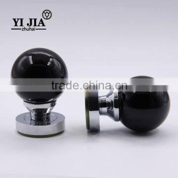 Polished Chrome Finish Black Enamel Door Set Glass Door Knobs