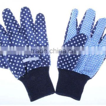 8-10 inch PVC dotted knitting wrist cotton garden gloves