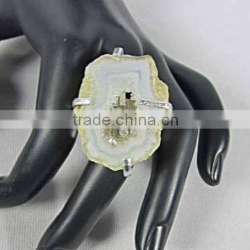 Agate Stone Ring Costume Fashion Women Jewelry India Brass Ring Big Ring Latest Design New Pattern,Wedding Rings Natural Stone