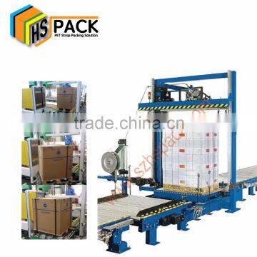 Automatic orbital pallet strapping machine for heavy huge packages