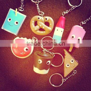 Customized 3d Kawaii Cartoon Food Set Toys Keychain/OEM Pvc 3d Cool Food Figurine Keychain/plastic Production Keychain Factory photo-3