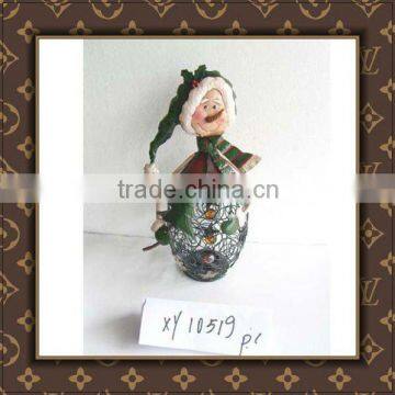 Metal Christmas decoration snowman candle holder ornament